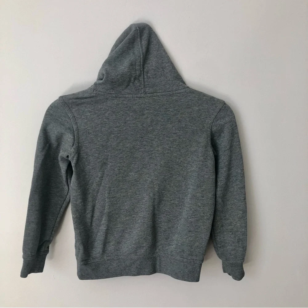 Nike Club Fleece Carbon Heather White Swoosh Hoodie Pullover Little Boy’s Size L